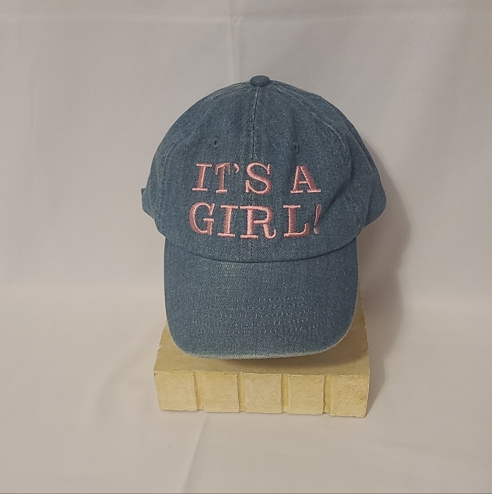 It's A Girl Denim Looking Baseball Cap
